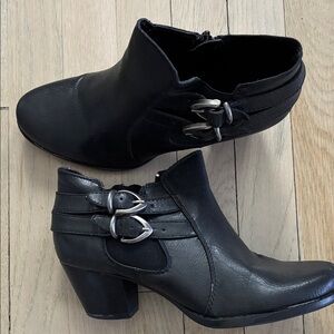 BareTraps Black Ankle Booties with Buckle Straps